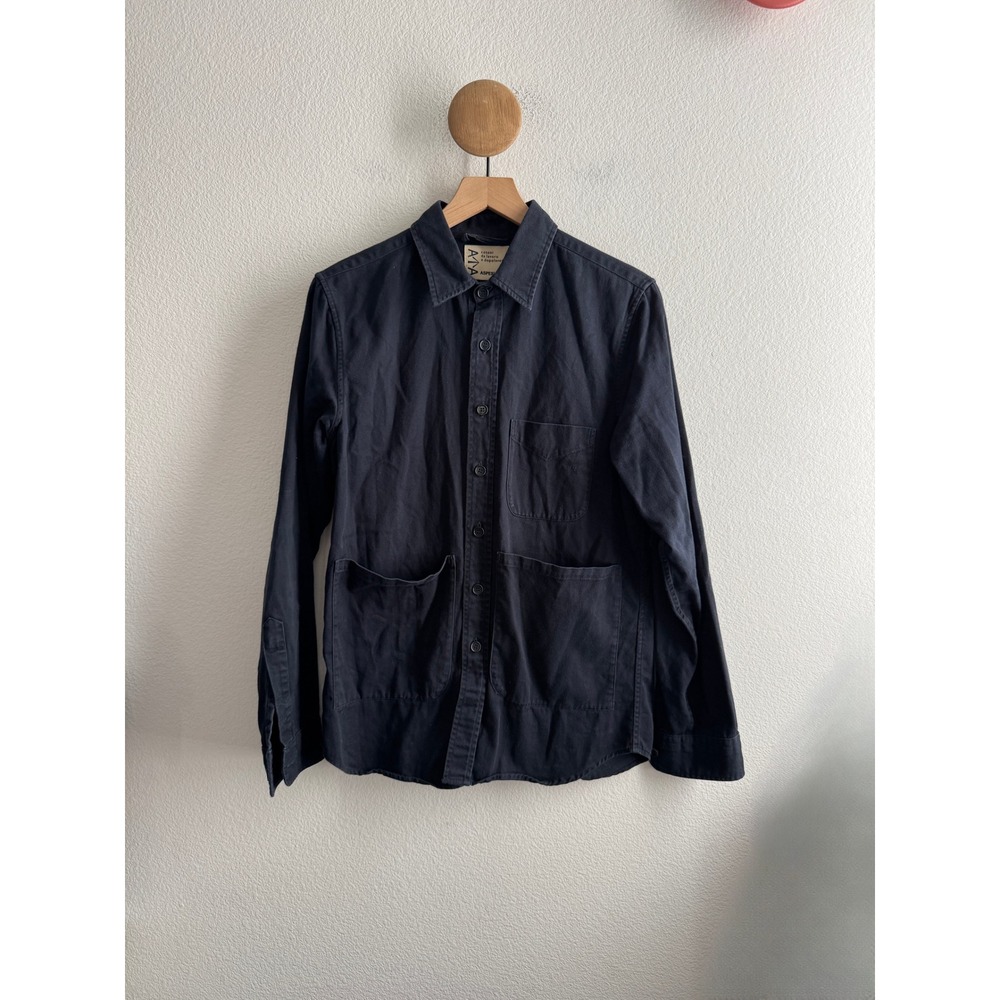 Aspesi Navy Cotton Twill Workwear Overshirt Jacket Made in Italy Size Small